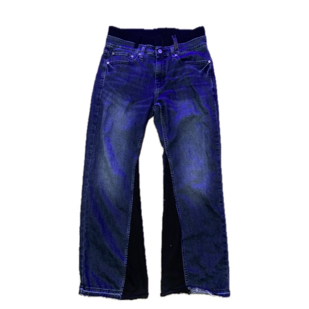 rework double waisted jeans a with flare